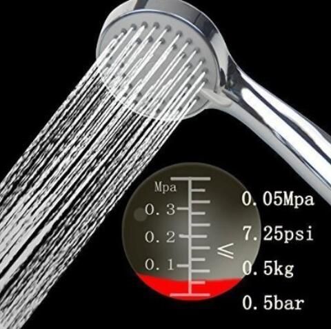 YOO.MEE High Pressure Handheld Shower Head with Powerful Shower Spray against Low Pressure Water Supply Pipeline