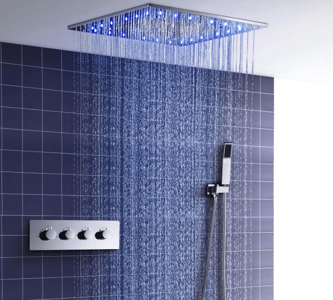 ceiling mounted shower head with light reviews 