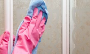 prevent stain on glass door